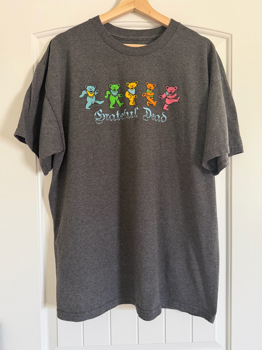 Grateful Dead Heather Gray Colorful Dancing Bears Short-Sleeve Band T-Shirt XL